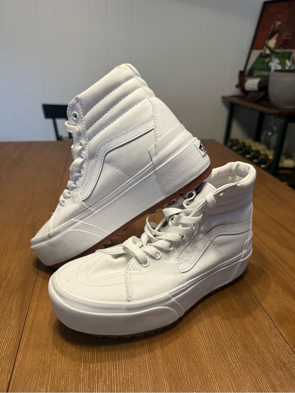 Vans White High-Top Platform Sneakers